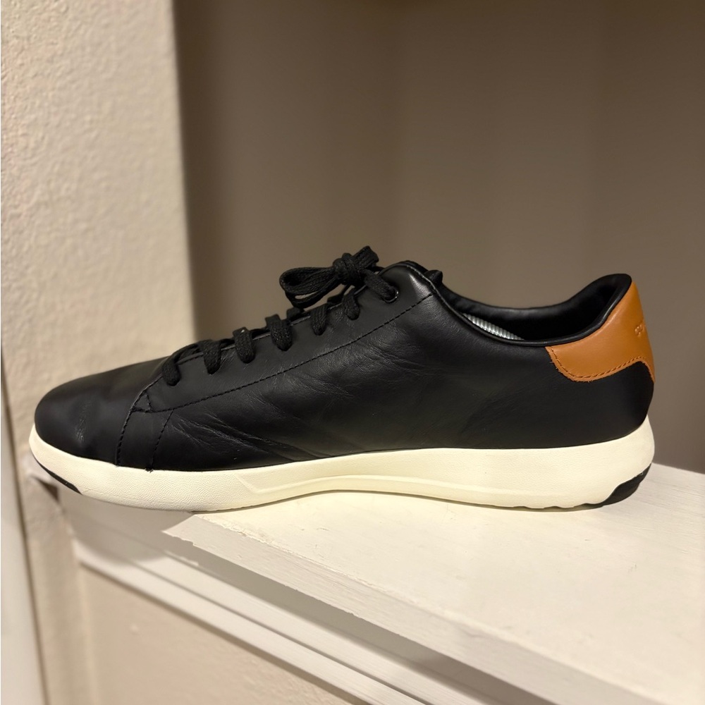 Cole Haan Men Grandpro Tennis Sneaker Black/British Tan C23877 US 13 WIDE - Picture 3 of 9